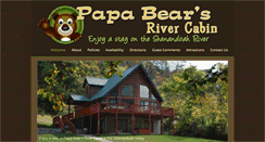 Desktop Screenshot of papabearsrivercabin.com